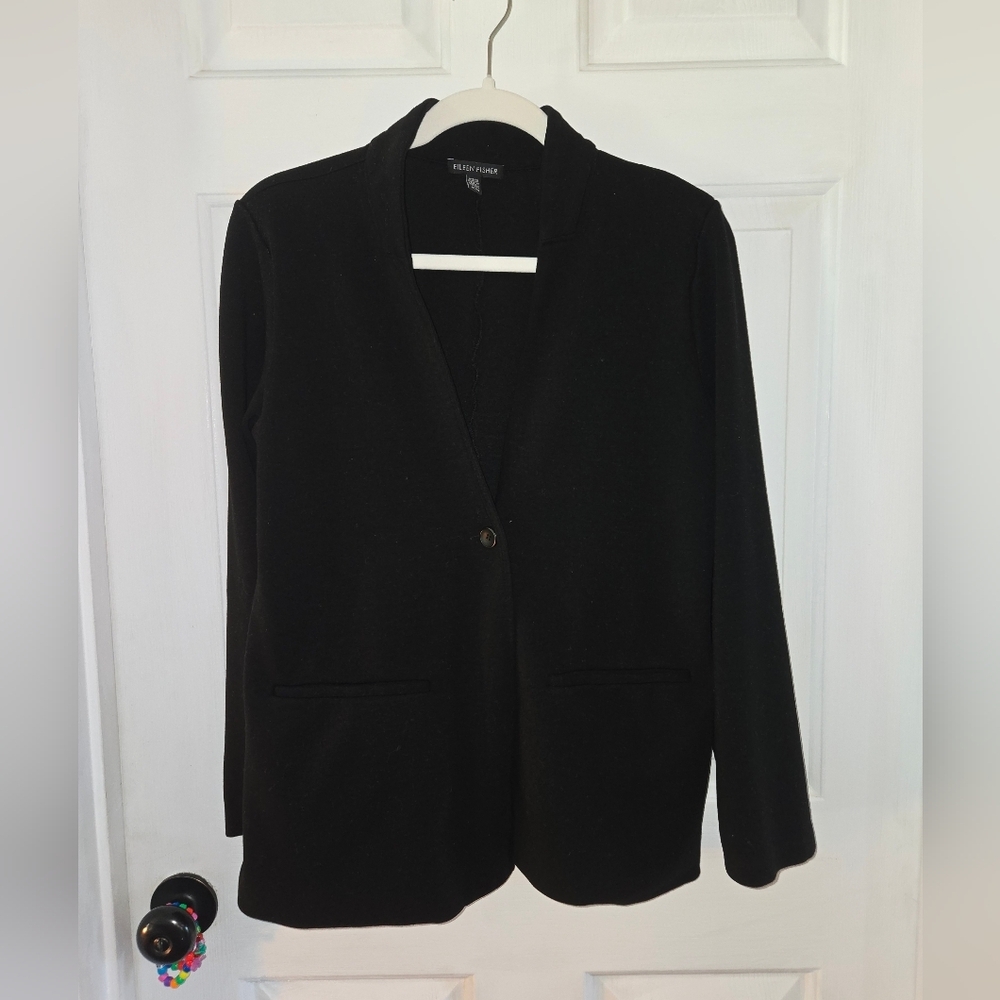 Eileen Fisher Black Blazer Casual Medium Jacket
